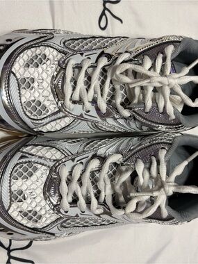 Bottega Veneta Silver and White Kids Sneakers